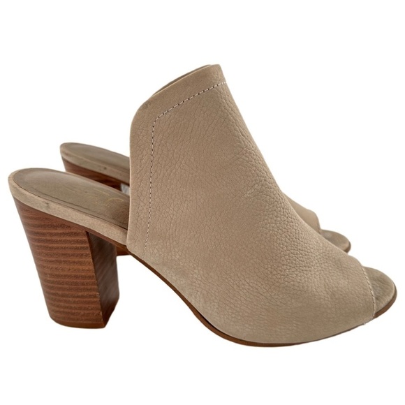 Sbicch womens ankle booties size 9 beige nubuck leather slip on mules - Picture 12 of 12